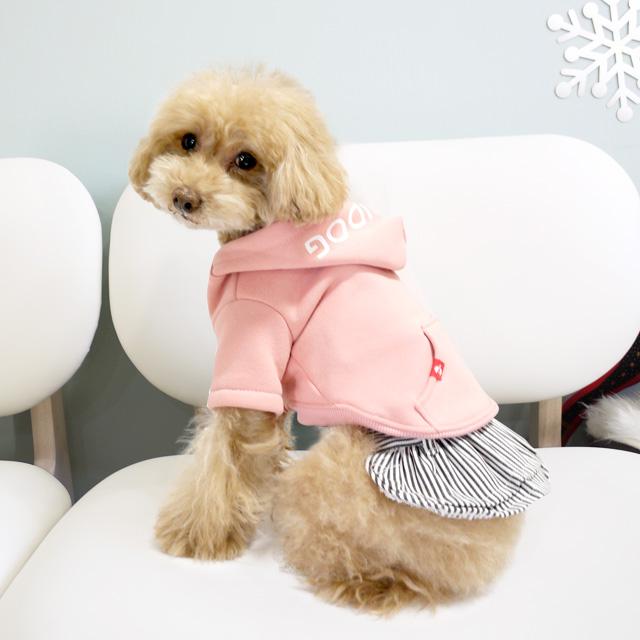 犬服サロペットワンピース見本 ANZUDOG（あんずドッグ） ヒッコリー サロペット カバーオール