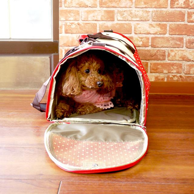 2WAY ドーム型 ドット ペットキャリーバッグ PT29 犬 猫 ペット 小型犬