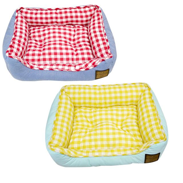 tassuタッス スクエアベッド ギンガムチェック S 犬猫 ペット用品 春夏
