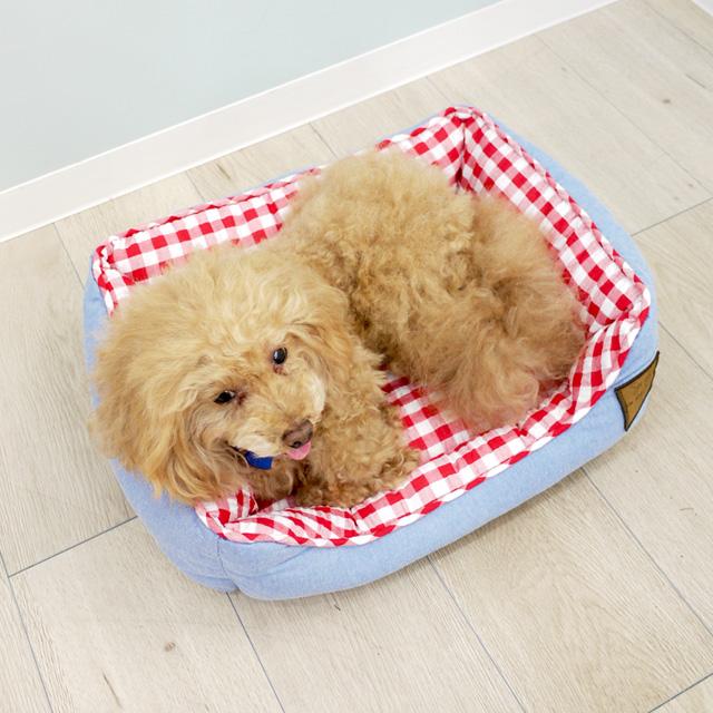 tassuタッス スクエアベッド ギンガムチェック S 犬猫 ペット用品 春夏