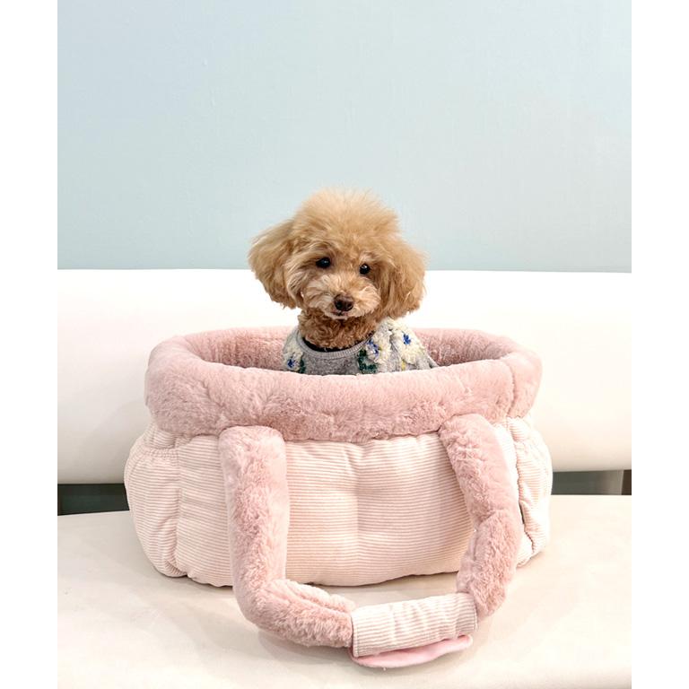 tassu タッス コーデュロイ ファー キャリーバッグ ベッド 犬猫