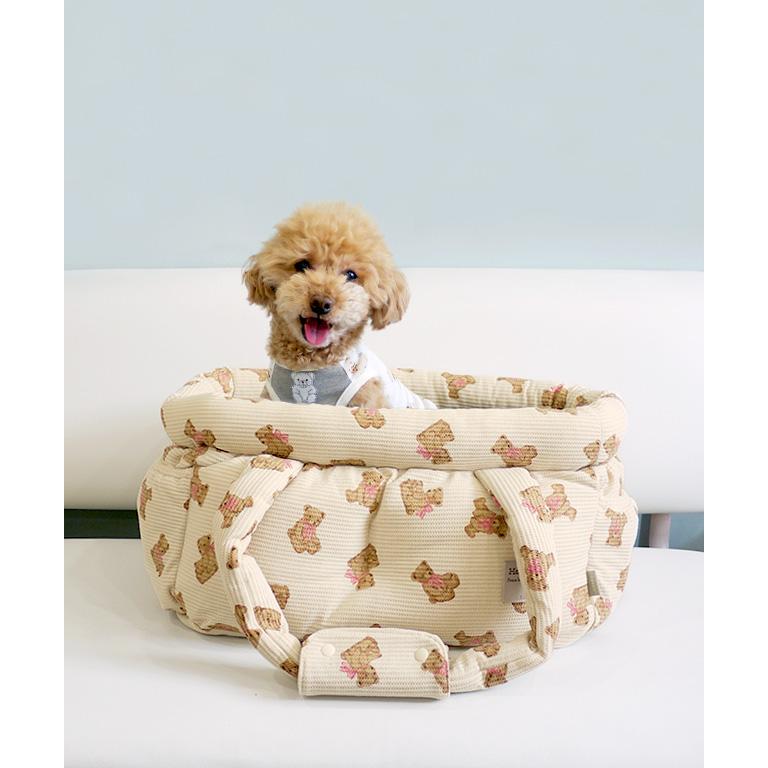 Happy Bear tassu タッス くまプリントワッフル キャリーバッグ ベッド