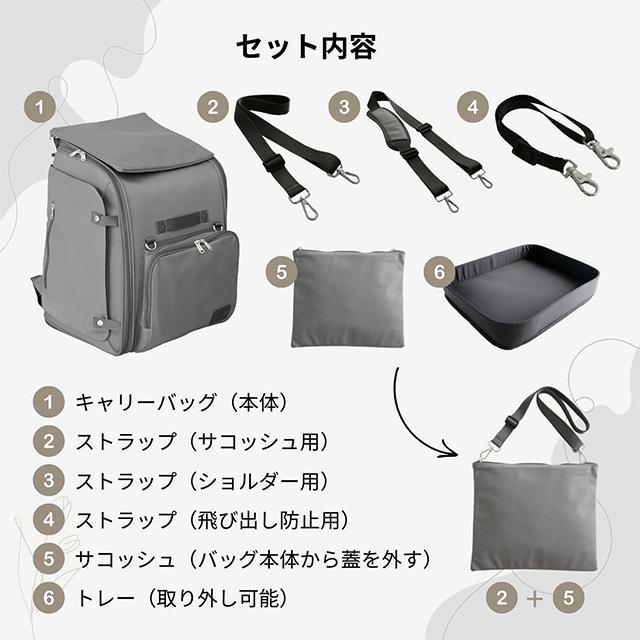 ONEKOSAMA OINUSAMA 強撥水ナイロン3wayキャリーバッグ ブラック