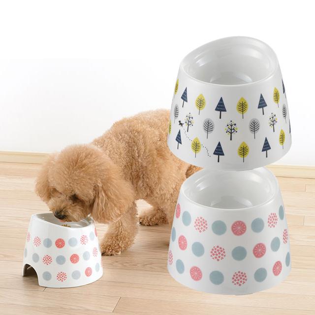ワンちゃんの高さがある食器 水玉 SS リッチェル犬用食器 フードボウル