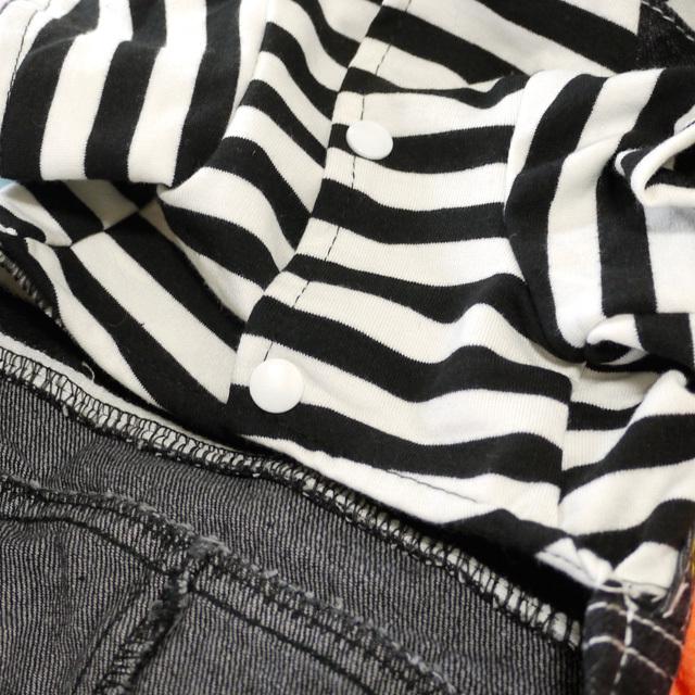 ブラックボーダーデニムサロペット ドッグウエア 犬服 小型犬 猫