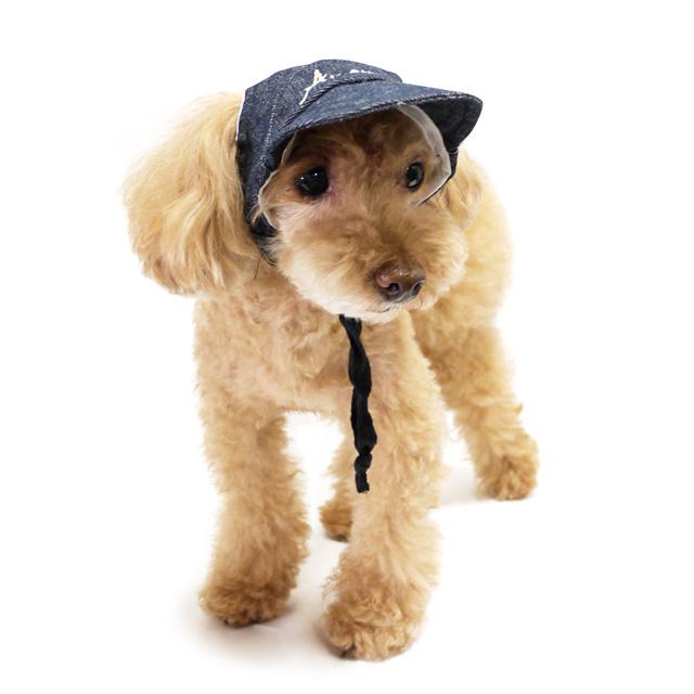 デニム＆ヒッコリー ペットキャップ 犬用帽子 ドッグウエア 犬服 小型