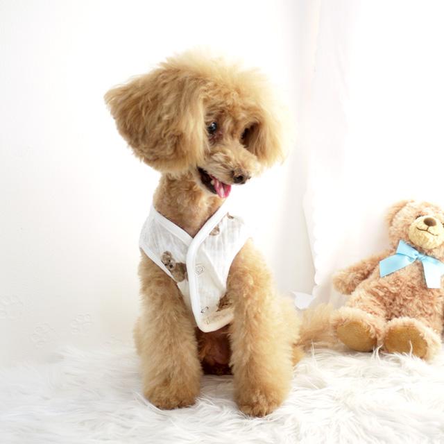 ベア総柄ガーゼタンク XS〜XL ドッグウエア 小型犬 ANZUDOG（あんず