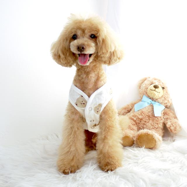 ベア総柄ガーゼタンク XS〜XL ドッグウエア 小型犬 ANZUDOG（あんず