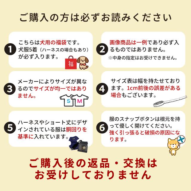 2026わんわん福袋 5点入り ドッグウエア ラッキーバッグ 小型犬 犬用
