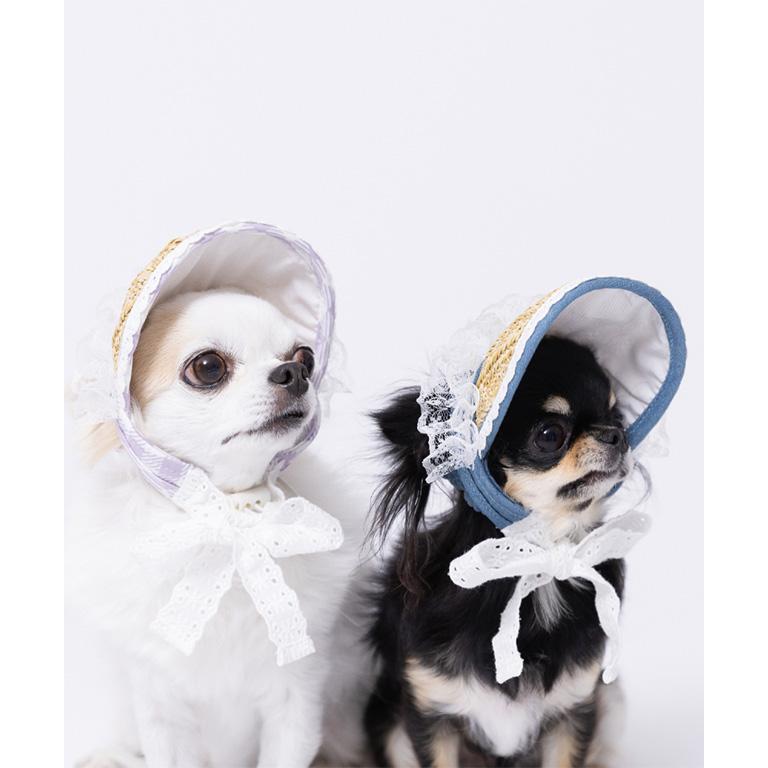 ストローサンバイザー L 夏のお散歩 日除け 暑さ対策 犬用帽子 ドッグ