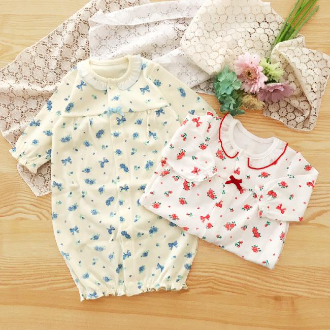 ベビー服 赤ちゃん 服 ベビー 新生児 ツーウェイオール 女の子 上品 かわいい 花柄 さくらんぼ チェリー 50 60 新生児ツーウェイオール Ec5001 Chuckle 通販 Yahoo ショッピング