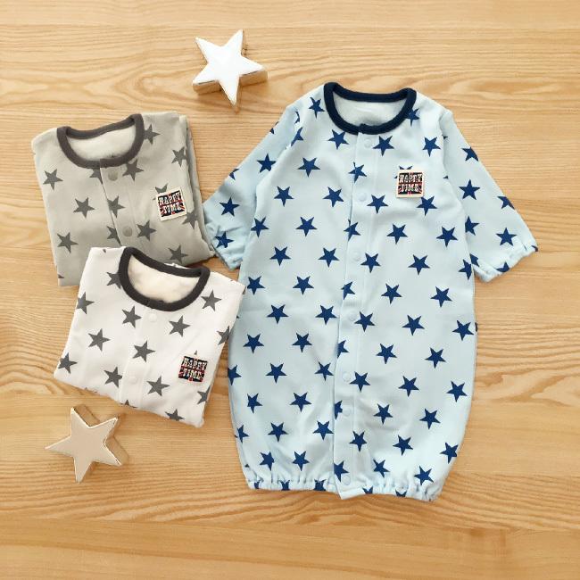 ベビー服 赤ちゃん 服 ベビー 新生児 ツーウェイオール 男の子 かわいい 星柄 くま クマ 50 60 新生児ツーウェイオール Ec5002 Chuckle 通販 Yahoo ショッピング