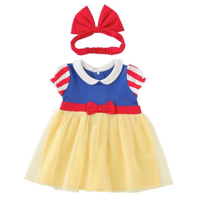 ベビー服 赤ちゃん 服 ベビー ワンピース 女の子 70 80 90 ハロウィン コスプレ ドレス ヘアバンド 白雪姫半袖ワンピースセット |  | 04
