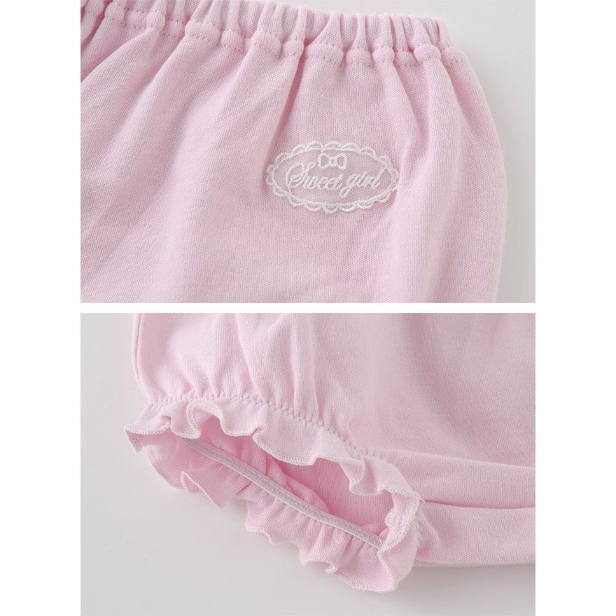 ベビー服 赤ちゃん 服 ベビー ボトムス 女の子 80 100 オーバーパンツ ブルマ ギフト スウィートガールピンクオーバーパンツ P3226 Chuckle 通販 Yahoo ショッピング