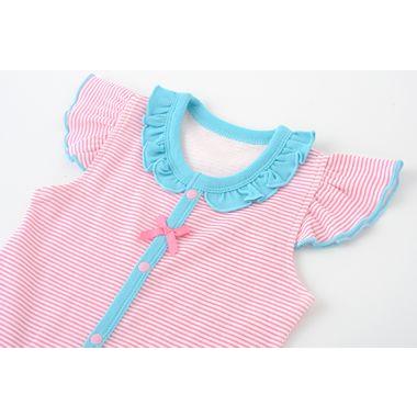ベビー服 赤ちゃん 服 ベビー ロンパース 女の子 70 90 60 ボーダーりぼんフリル袖前開きロンパース 80 お得