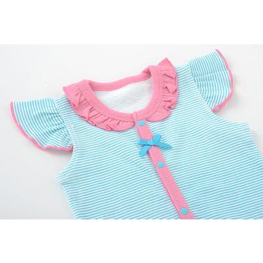 ベビー服 赤ちゃん 服 ベビー ロンパース 女の子 70 90 60 ボーダーりぼんフリル袖前開きロンパース 80 お得