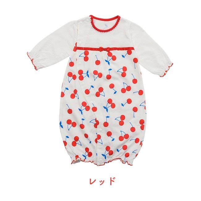 ベビー服 赤ちゃん 服 ベビー ツーウェイオール 女の子 新生児 2wayオール ドレスオール 50 60 スウィートガールさくらんぼ柄新生児ツーウェイ オール P5008 Chuckle 通販 Yahoo ショッピング