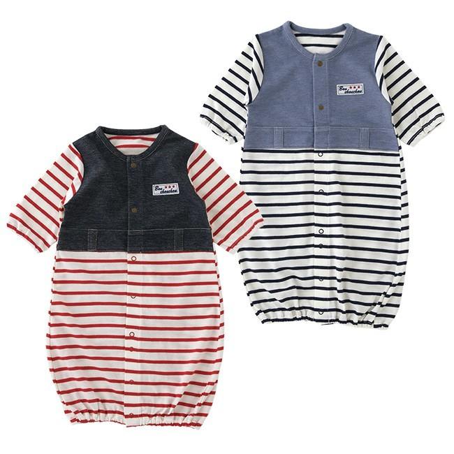 ベビー服 赤ちゃん 服 ベビー ツーウェイオール 男の子 新生児 2wayオール ドレスオール ボンシュシュ長袖ツーウェイオール P5560 Chuckle 通販 Yahoo ショッピング