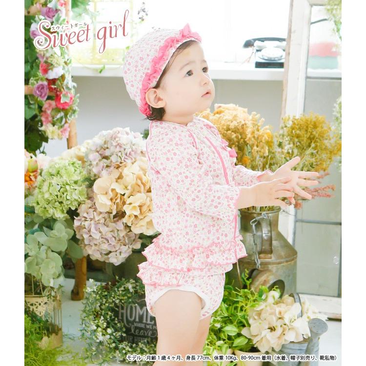 ベビー服 赤ちゃん 服 ベビー 水着 ラッシュガード 小花柄 女の子 80 90 95 水遊び 小花柄ラッシュガード P8610 Chuckle 通販 Yahoo ショッピング