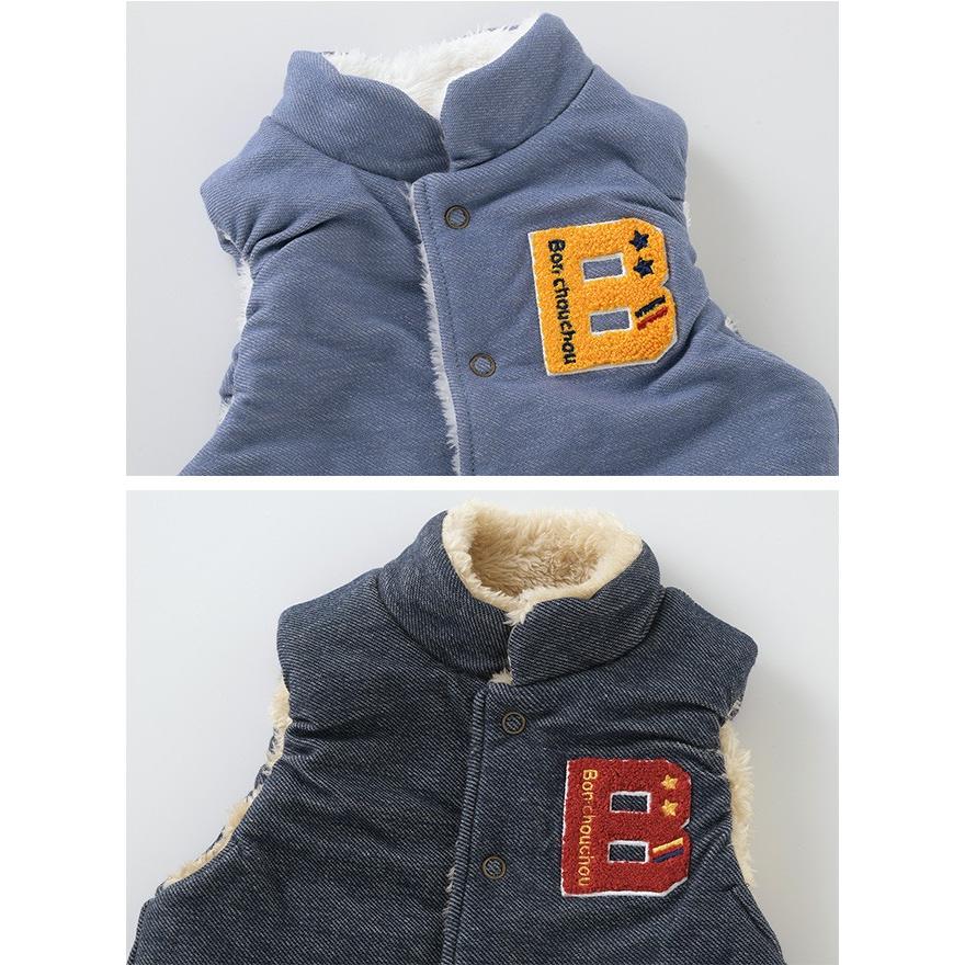 ベビー服 赤ちゃん 服 ベビー アウター 男の子 70 80 90 95 ベスト 防寒 ボア 袖なし お出かけ ギフト おしゃれ ボンシュシュデニムニットベスト P9002 Chuckle 通販 Yahoo ショッピング