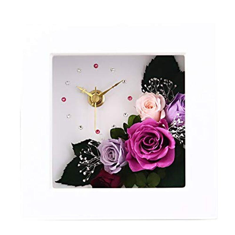 花 北欧 花 プリザーブドフラワー 時計 置時計 花時計 掛け時計 おしゃれ 北欧 壁掛け 木製 プレゼント カラフル かわいい 置時計 置き時計 お祝い 刻