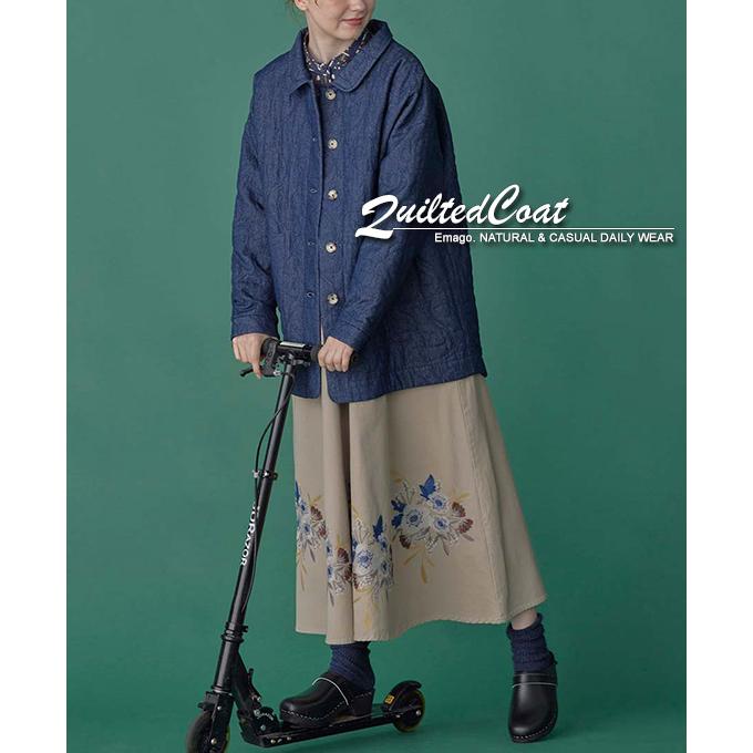 Emago 40%OFF/ コート ジャケット アウター レディース 8ozデニム 体型  