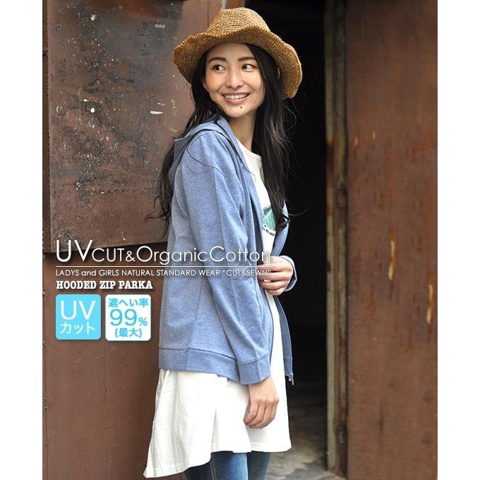 パーカー レディース Uvカット 日焼け止め 紫外線カット トップス 羽織 杢カラー オーガニック コットン 綿100 Uvジップパーカー M923sp2 Chunky Factory 通販 Yahoo ショッピング