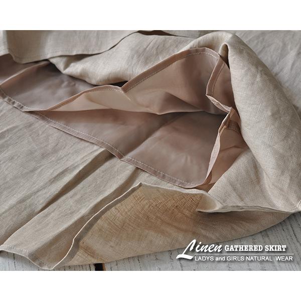 ロンスカ 麻 リネン ギャザー フレア 大きいサイズ ゆったり ふんわり 体型カバー 大人 ナチュラル シンプル 麻100％ギャザー ロングスカート | ブランド登録なし | 05