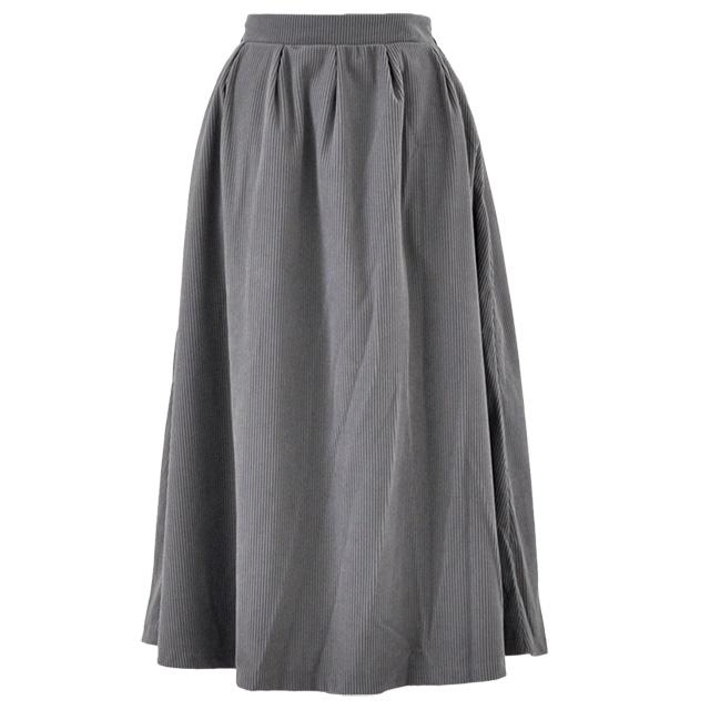 大感謝祭セール《半額以下 66%OFF》ロンスカ 暖か ゆったり 体型カバー カジュアル ナチュラル 秋冬 コール天 カットコール コーデュロイ タック ロングスカート | CHUNKY FACTORY | 15