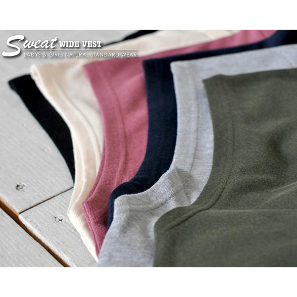 《半額セール》ベスト トップス 大きい 体型カバー トレーナー スウェット レディース ゆったり ミニ裏毛ワイドプルオーバーベスト | ブランド登録なし | 10