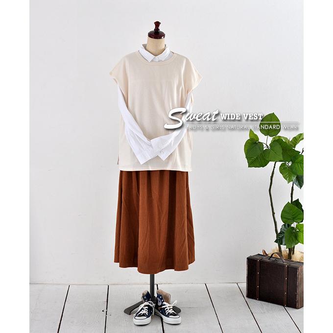 《半額セール》ベスト トップス 大きい 体型カバー トレーナー スウェット レディース ゆったり ミニ裏毛ワイドプルオーバーベスト | ブランド登録なし | 13