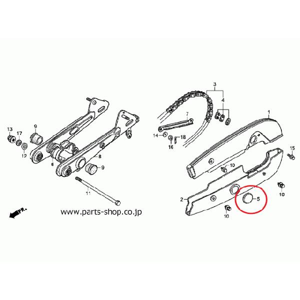 ホンダ（HONDA） カブ50・70・90・100 チェーンケースキャップ : 中央