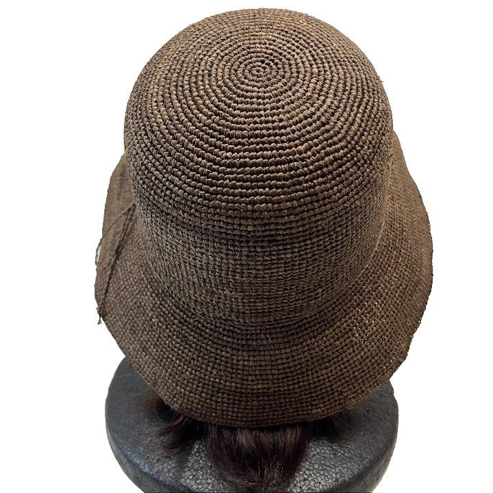 テシ　ラフィア　ストローハット　ブラウン系　約58cm テシラフィアストローハットブラウン系約58cm