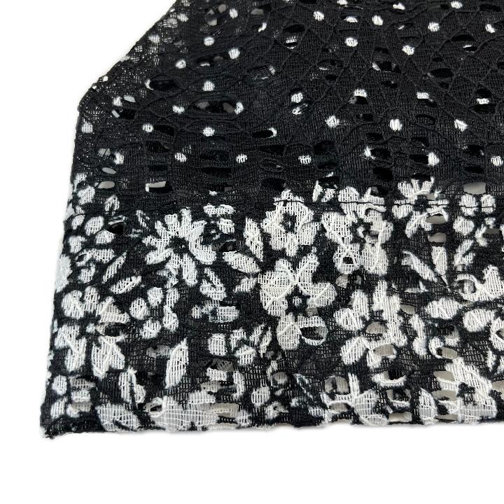 レースワッチ ブラック フラワー 花柄 ワッチ ビーニー ニットキャップ