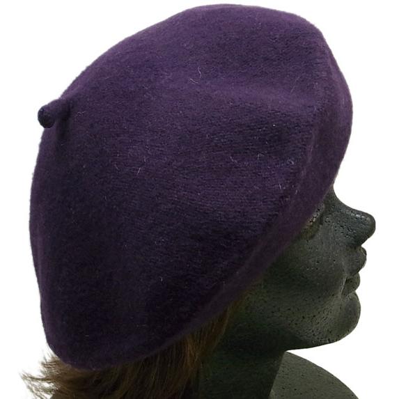 ベレー パープル シンプルニットベレー 無地 ニット帽 ニットキャップ