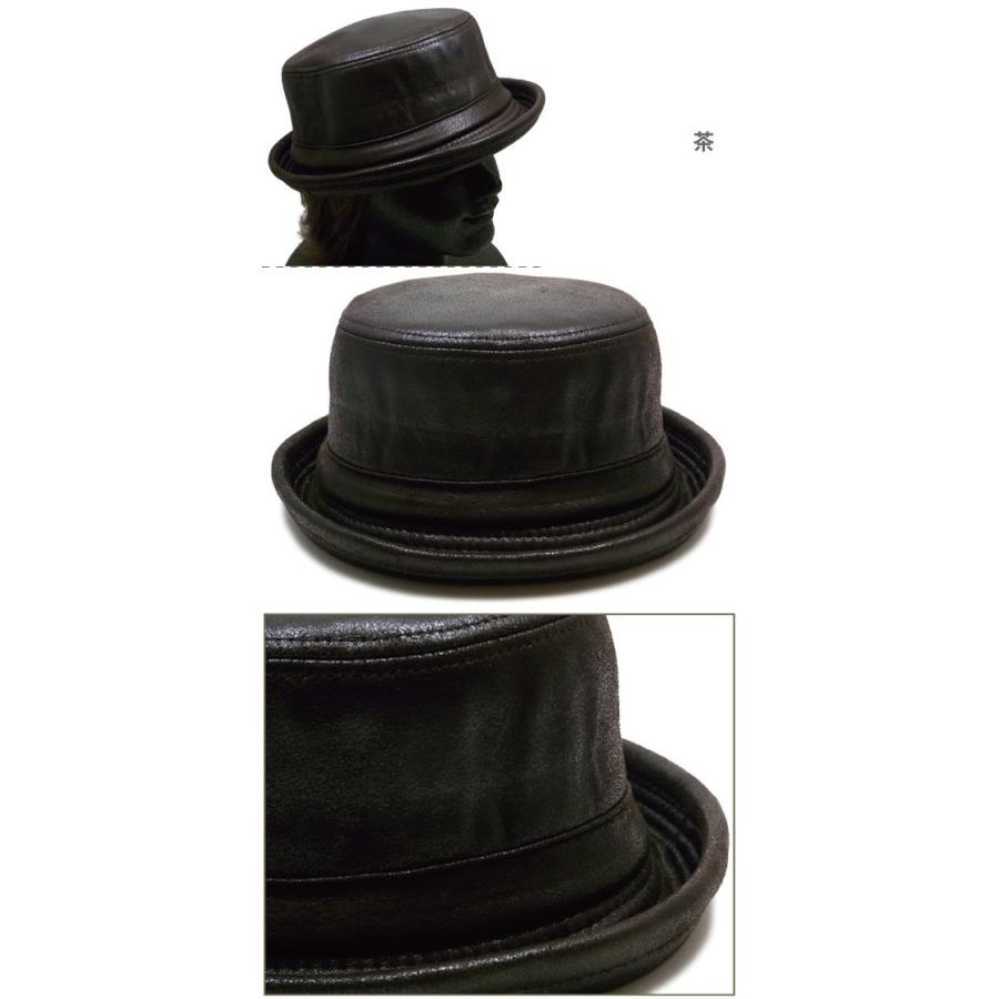 アンティーク レザーハット】骨董 レザー メキシカン 編込み