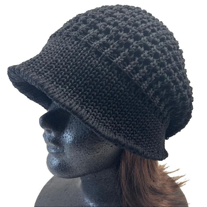 ニットキャップ ブラック ニットキャスケット 麻混 DIGZHAT