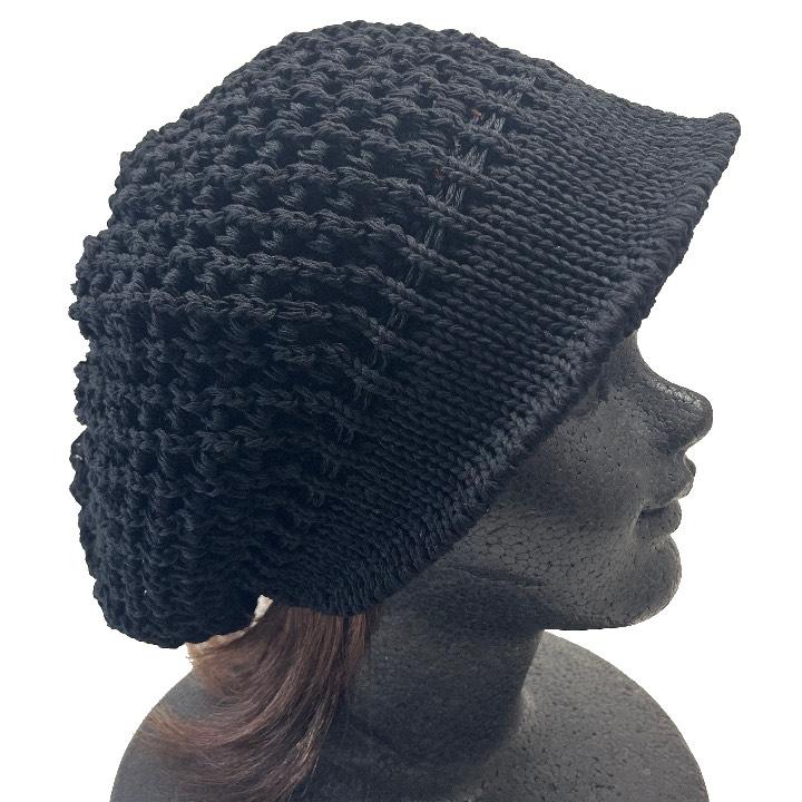 ニットキャップ ブラック ニットキャスケット 麻混 DIGZHAT
