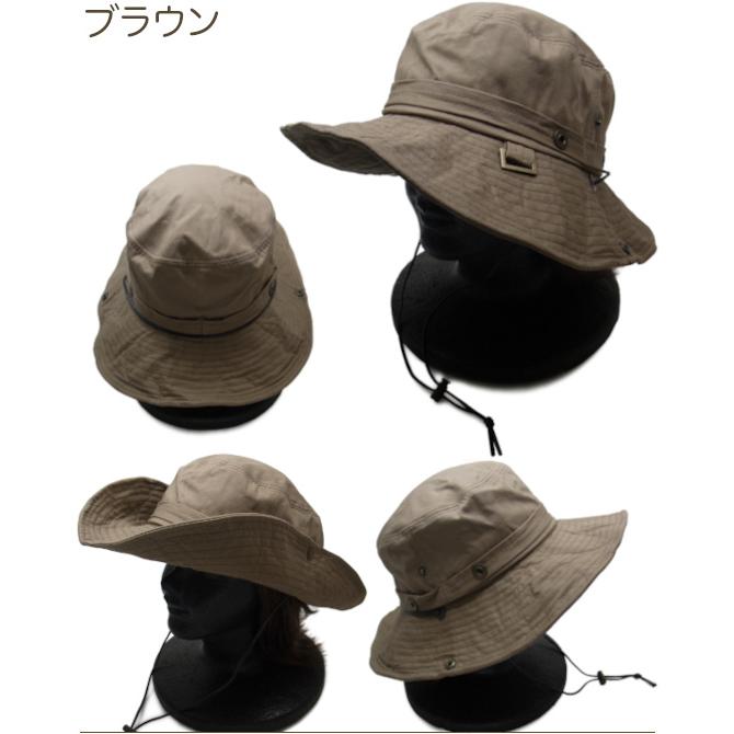 サファリハット 大きめサイズ XL シンプル つば広 あご紐 テンガロン風