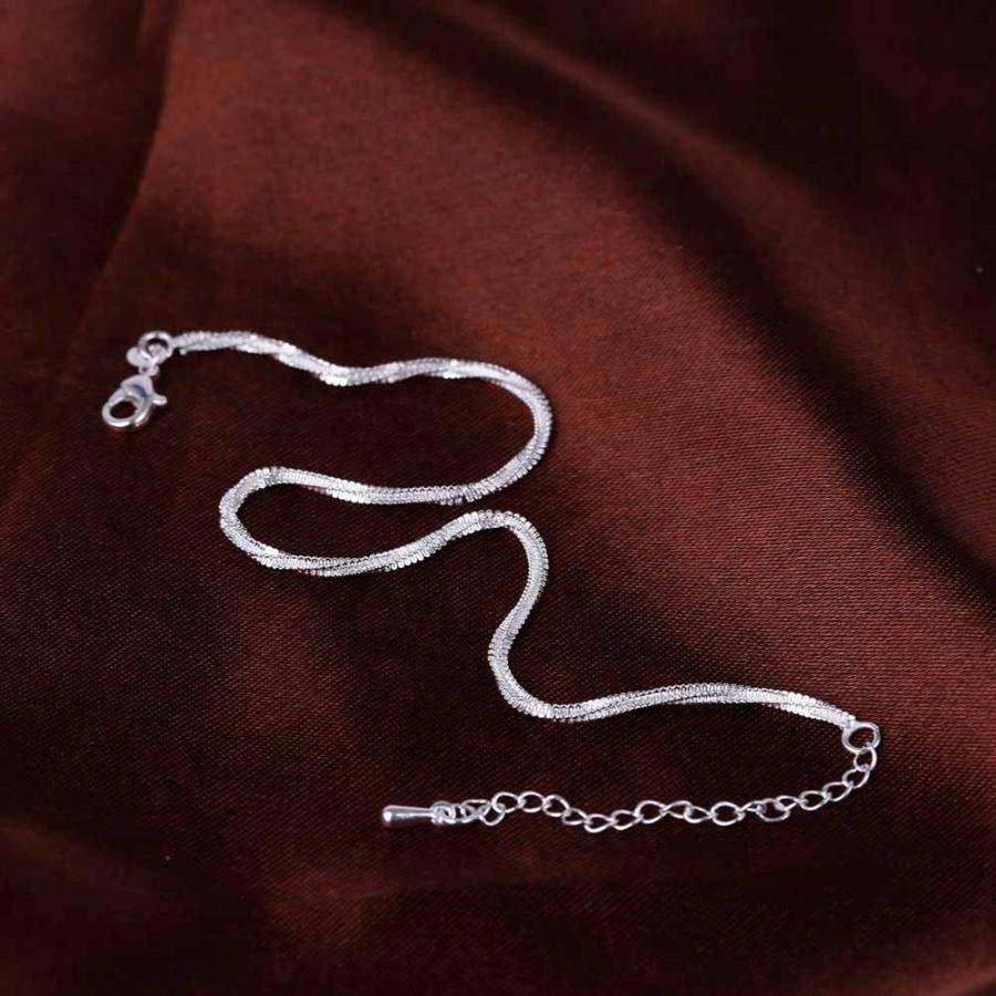 HUF シルバーチェーンアンクレット 数字(ナンバー)プレート付きボックスチェーンアンクレット