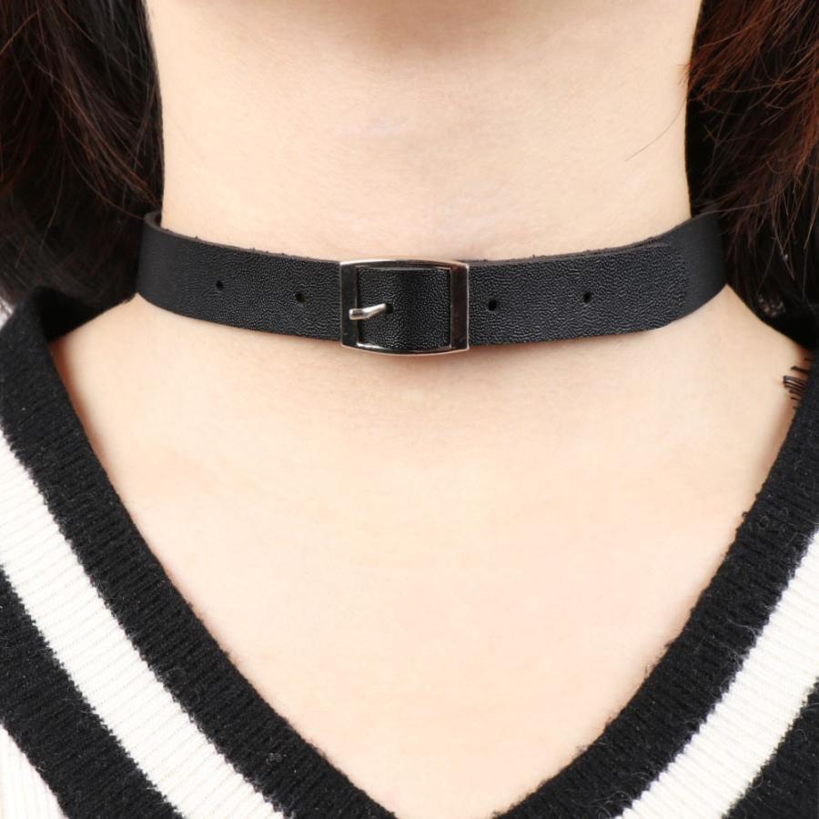 ネックレス アクセサリー チョーカー レディース メンズ 革 レザー レザーチョーカー ベルト バックル ユニセックス アクセ V系 パンク Chork 003 ちゅらネット にふぇーでーびる 通販 Yahoo ショッピング