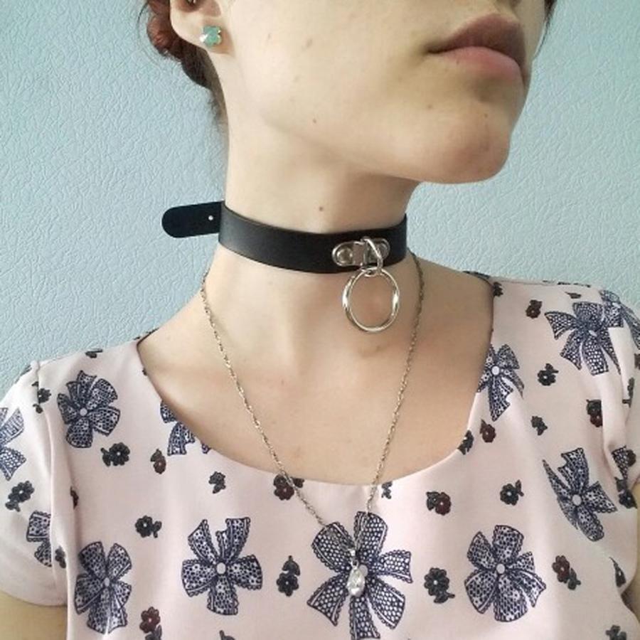 ネックレス チョーカー 幅広 太幅 1連リング付 レザーチョーカー リング サークル V系 パンク ゴスロリ メンズ レディース アクセサリー Chork 005 ちゅらネット にふぇーでーびる 通販 Yahoo ショッピング