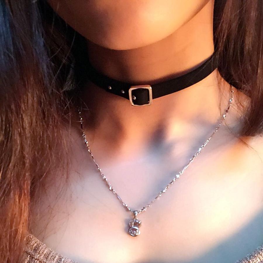 ネックレス チョーカー フェイク バックル付 細身 ベルベット レザー 首輪女子 アクセサリー 華奢 大人カワイイ Chork 019 ちゅらネット にふぇーでーびる 通販 Yahoo ショッピング