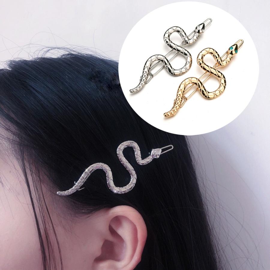 ヘアピン ヘアクリップ スネーク 蛇 へび 髪飾り ヘアアクセサリー