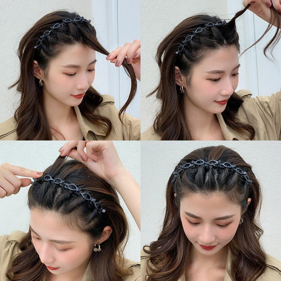 カチューシャ クリップ付 編み込み風 ツイスター ヘアアクセサリー レディース メンズ ヘアアクセ 髪留め まとめ髪 かわいい ユニセックス|chura-net|12