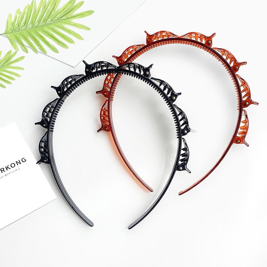 カチューシャ クリップ付 編み込み風 ツイスター ヘアアクセサリー レディース メンズ ヘアアクセ 髪留め まとめ髪 かわいい ユニセックス|chura-net|03