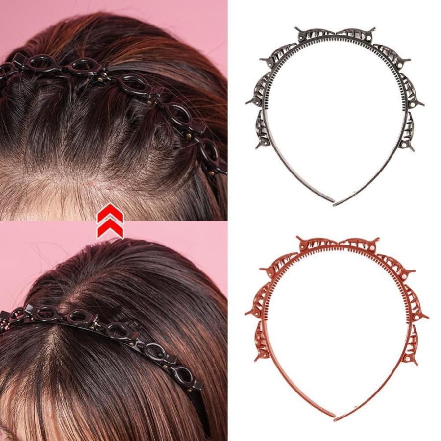 カチューシャ クリップ付 編み込み風 ツイスター ヘアアクセサリー レディース メンズ ヘアアクセ 髪留め まとめ髪 かわいい ユニセックス|chura-net|05
