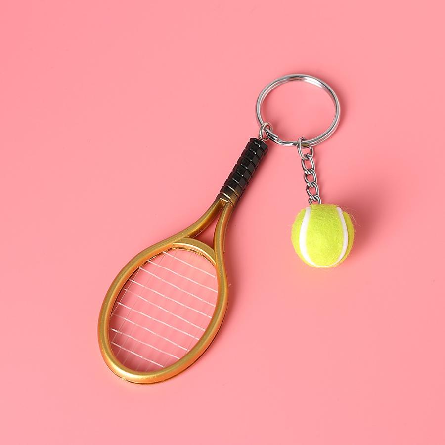 キーホルダー テニスラケット テニスボール ミニチュア キーホルダー