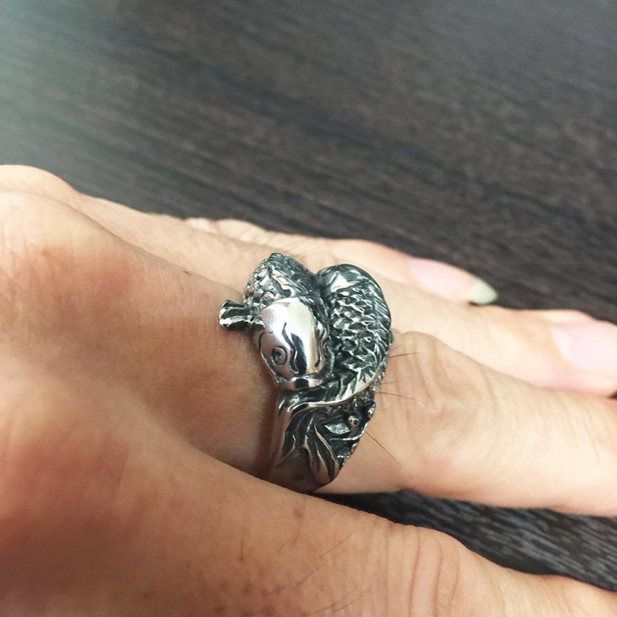 指輪 リング メンズ アクセサリー 鯉 和柄 登龍門 ステンレス