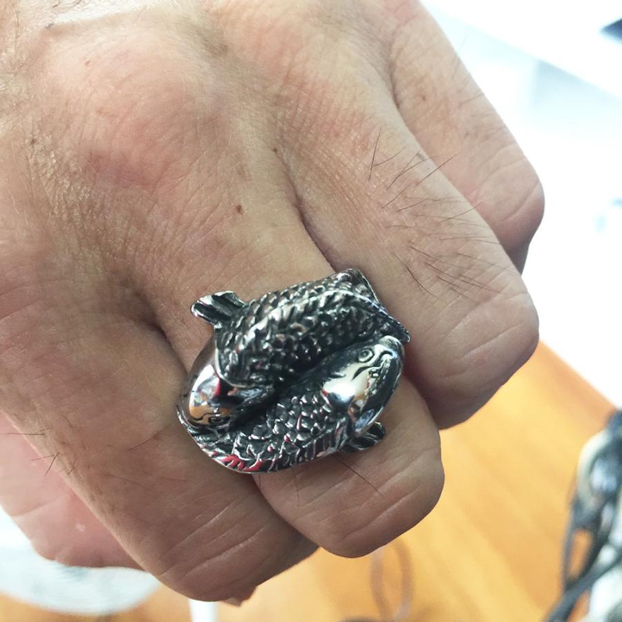 指輪 リング メンズ アクセサリー 鯉 和柄 登龍門 ステンレス